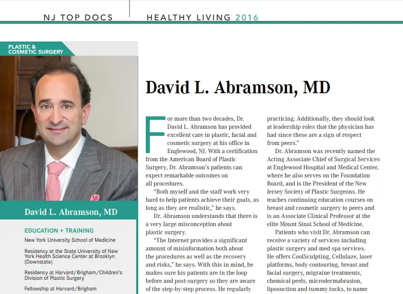 Dr. Abramson Featured On Healthy Living Top Doctors 2016
